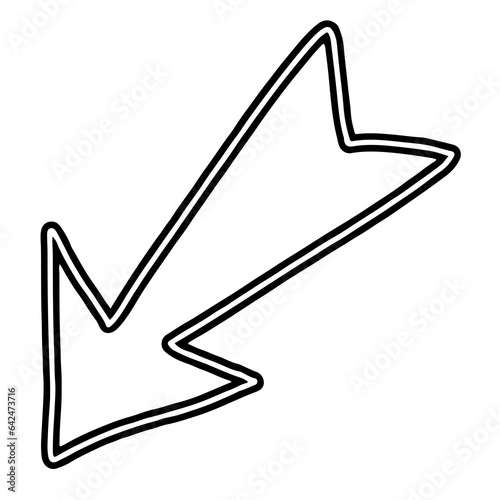 illustration of a black and white icon with arrow