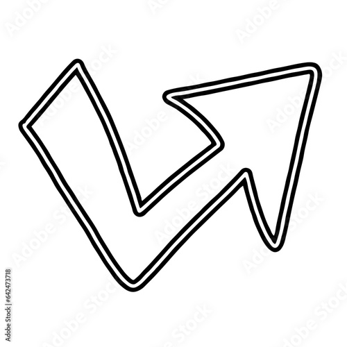 illustration of a black and white icon with arrow