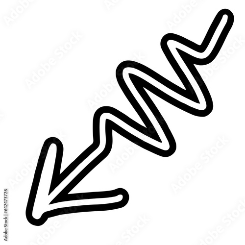 illustration of a black and white icon with arrow