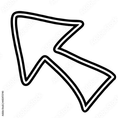illustration of a black and white icon with arrow
