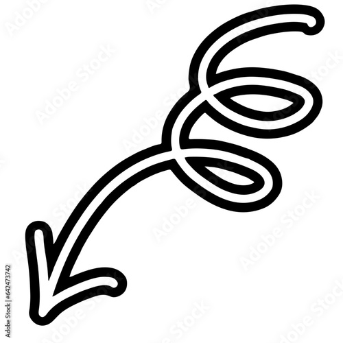 illustration of a black and white icon with arrow