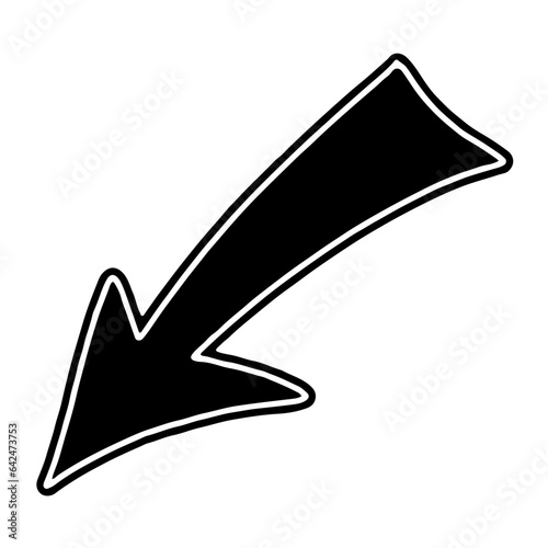 illustration of a black and white icon with arrow