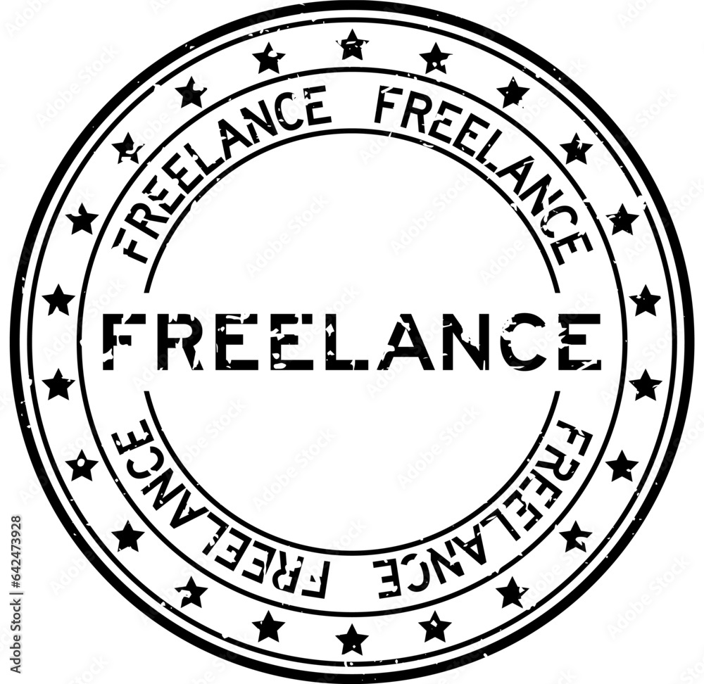 Grunge black freelance word round rubber seal stamp on white background Grunge black freelance word round rubber seal stamp on white background