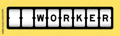 Black color in word worker on slot banner with yellow color background