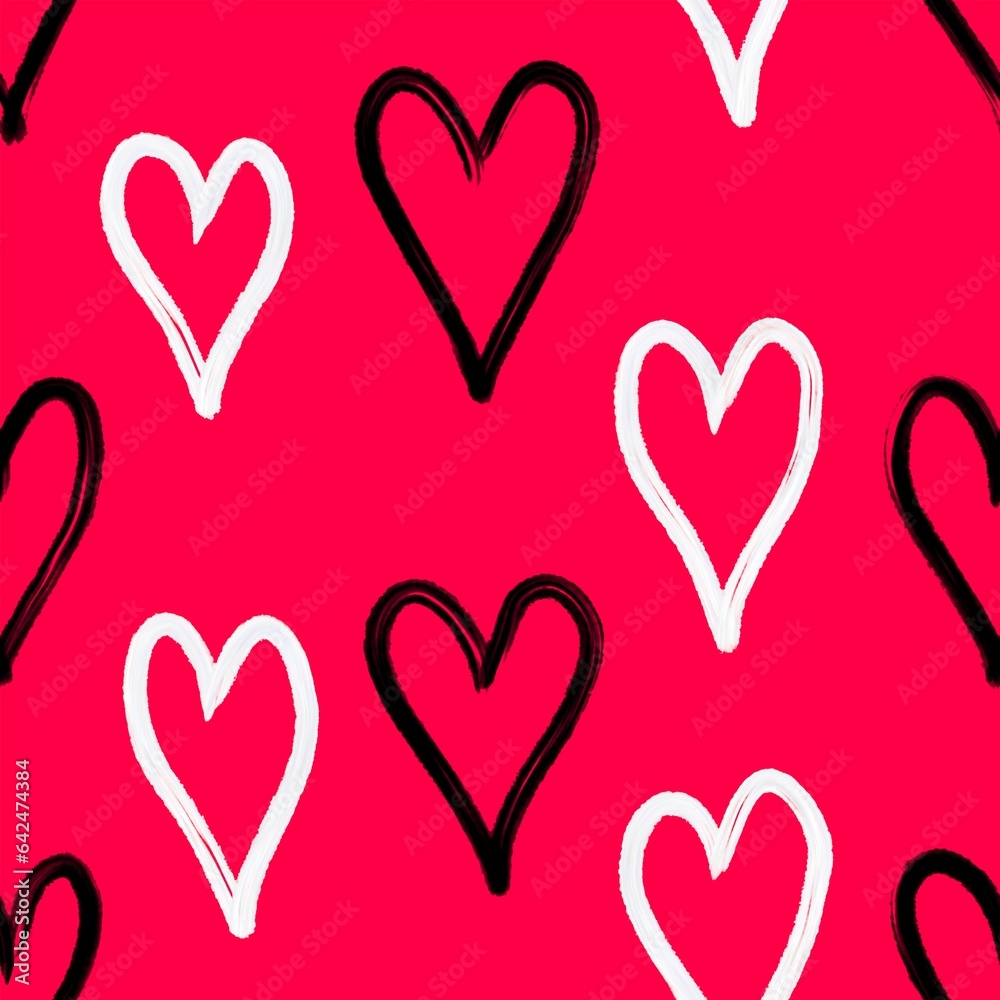 set of hearts seamless abstract pattern background fabric fashion design print digital illustration art texture textile wallpaper colorful image apparel repeat graphic details