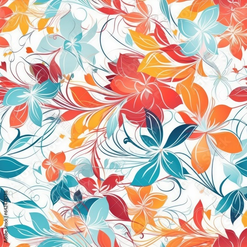 "Bouquet of Hues: AI-Generated Floral Designs". Seamless Pattern.
