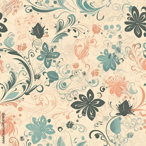 "Blooming Pixels: Vibrant AI Floral Patterns". Seamless Pattern.