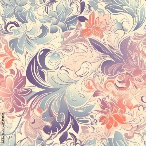  A Palette of Petals  AI-Rendered Florals . Seamless Pattern.