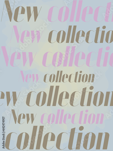 New collection promotional background in trendy blue,gold and pink colors. Design for advertising, social media, web, blog, flyer, poster, placard, brochure, invitation, cover etc.