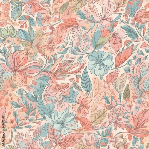  Blossoms Unleashed  AI-Generated Floral Patterns . Seamless Pattern.