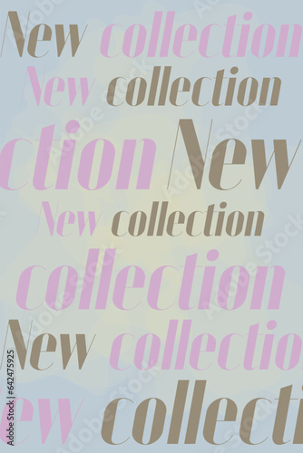 New collection promotional background in trendy blue,gold and pink colors. Design for advertising, social media, web, blog, flyer, poster, placard, brochure, invitation, cover etc.