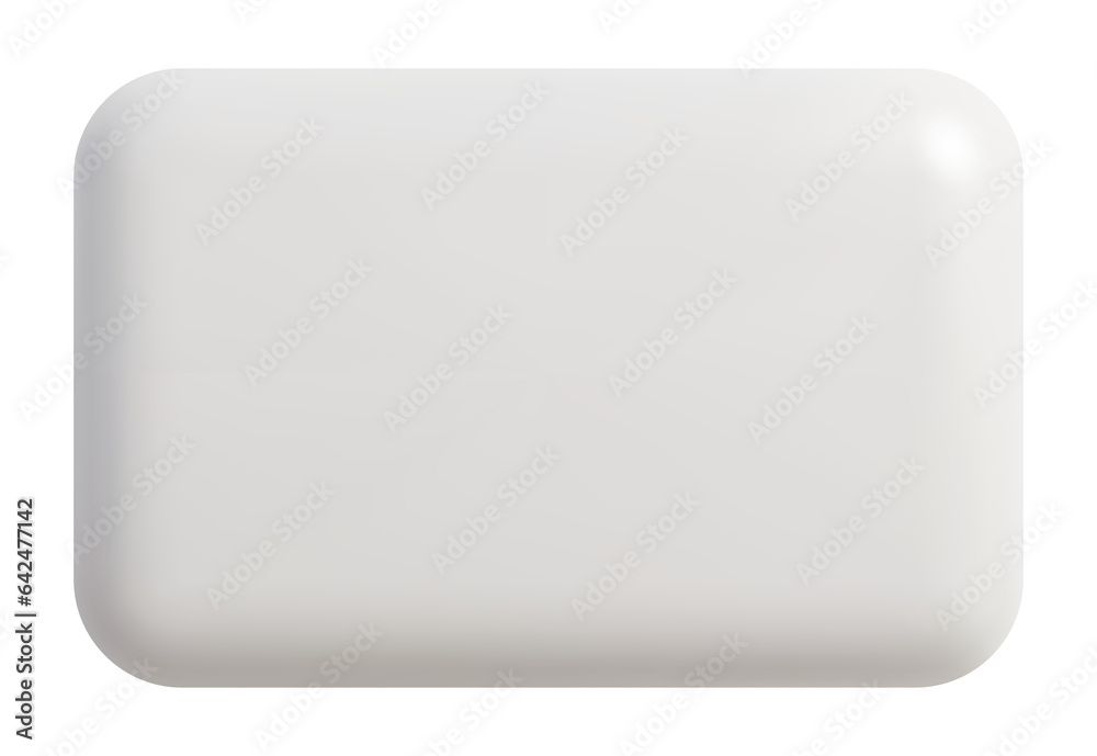 3D white rectangle button illustration - obrazy, fototapety, plakaty 