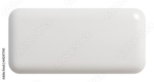 3D realistic white rectangle button 