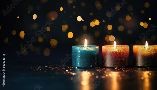 Beautiful candles for the Diwali festival in India