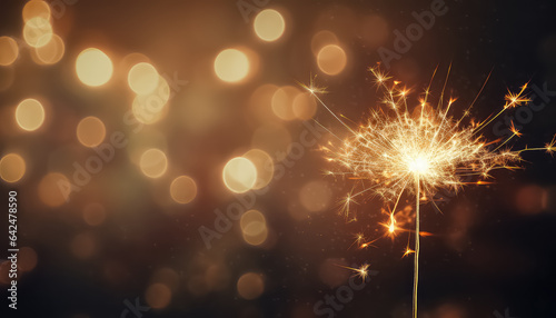 A sparkler on a ryzwashed background during a diwali in India