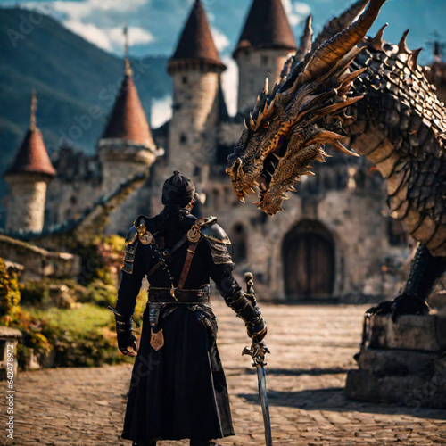 knight and dragon face-off photo