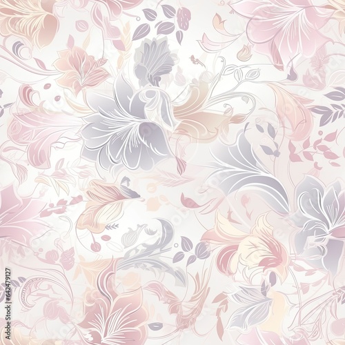 "Continuous Bloom: Seamless Floral Art". Seamless pattern. ai generated.