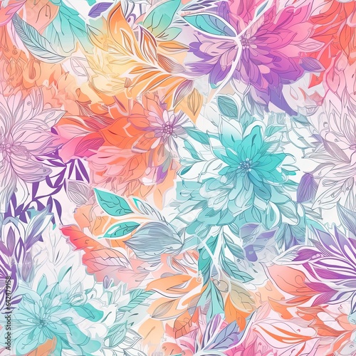 "Seamless Floral Harmony in Every Stitch". AI generated. Seamless pattern.