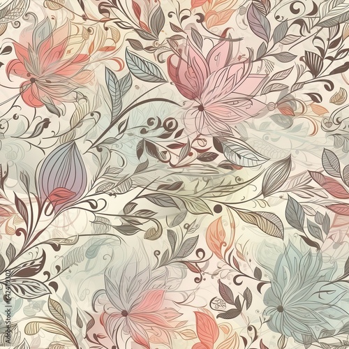  Vibrant Petals Without Interruption . Seamless pattern. ai generated.