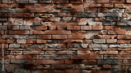 Rough and rugged brick surface with a gritty texture