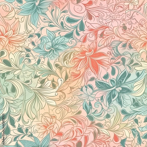 "Infinite Petals: Seamless Floral Beauty". Seamless pattern. ai generated.