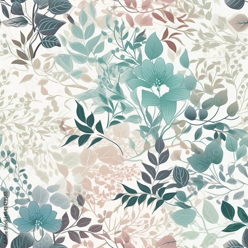 "Seamless Floral Artistry in Full Bloom". Seamless pattern. ai generated.