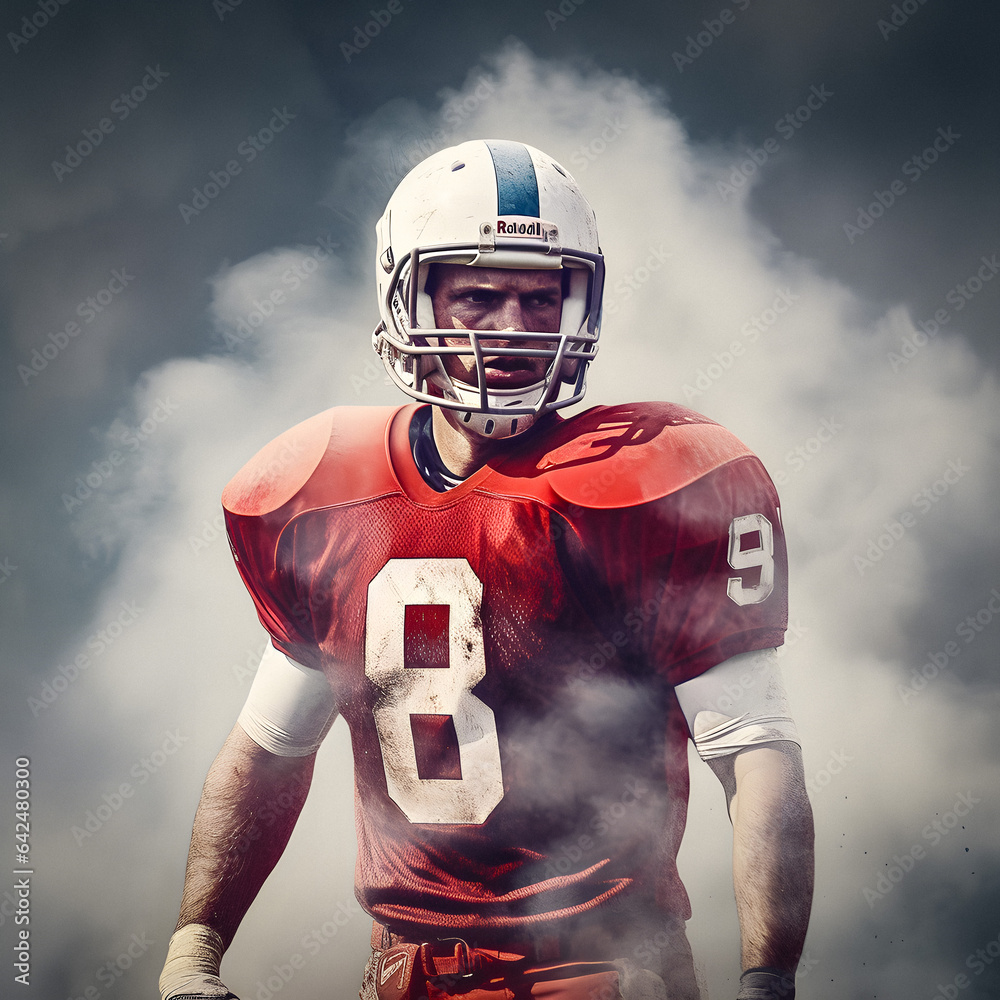 AI-generated portrait of an American football player