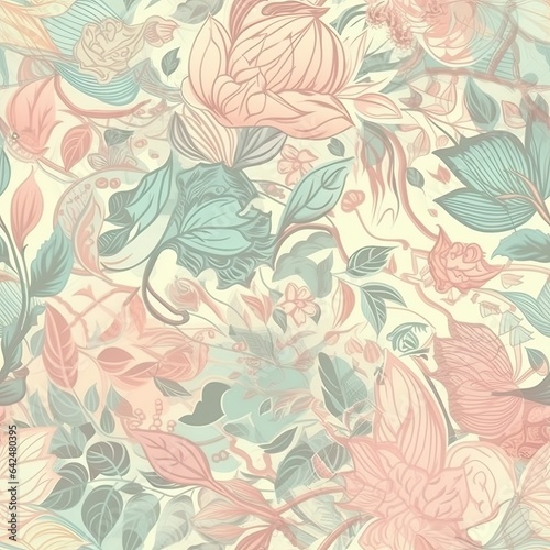"Colorful Petals Unite: Seamless Florals". Seamless pattern. ai generated.
