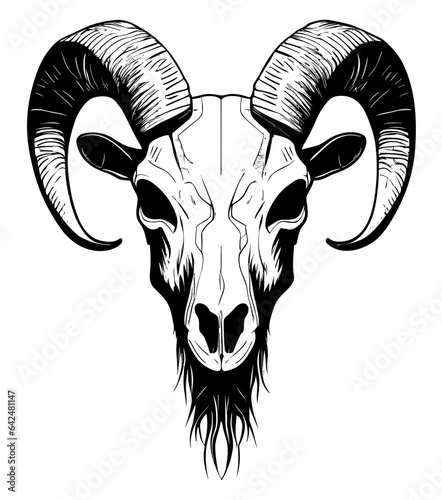 Goat skull. Vector graphic illustration