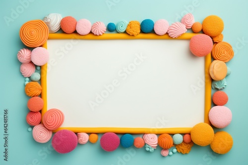 Creative frame filled with an array of delicious flavored candies