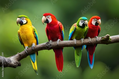 two parrots on a branch © Eun Woo Ai