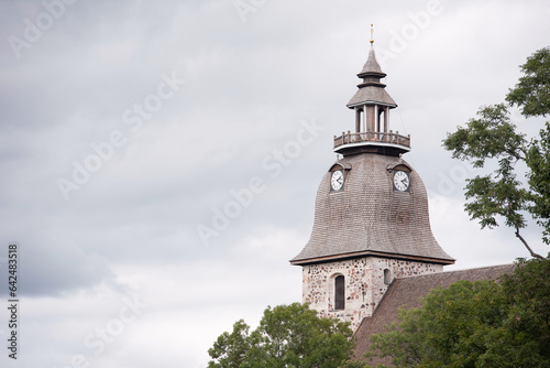 Naantali church tower against the sky