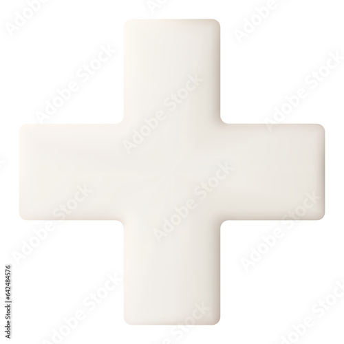 White medical cross illustration. Symbol of first aid.