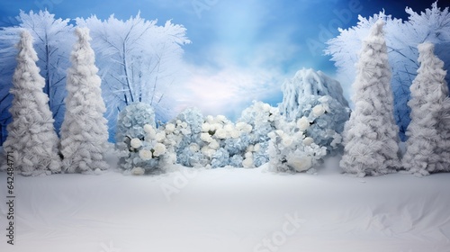 Cozy Winter Art Digital Backdrops: Capricorn & Aquarius Zodiac, Garnet Birthstone Photography Canvas - High-Resolution Editable Scenes