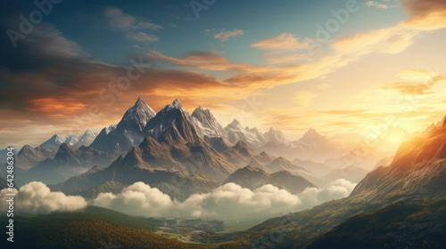 sunset in the mountains © basketman23