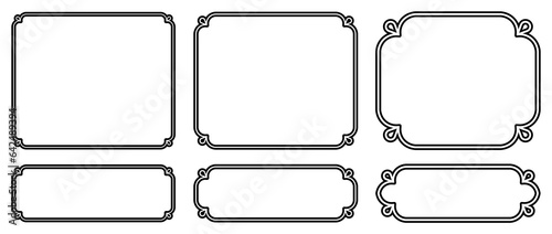 Vector EPS border frames. Shapes on white background. Can be used for laser cutting, as elegant vintage web banners, doorplates, store signs, signboards, or labels 