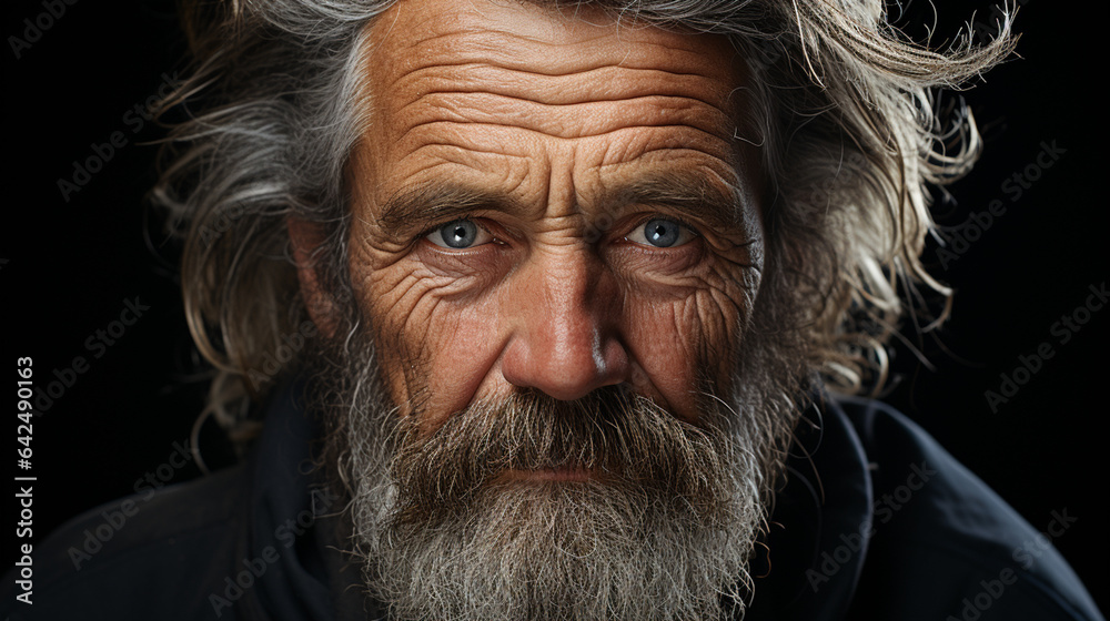 powerful full face portrait of an elderly man powerful full face portrait of an elderly man