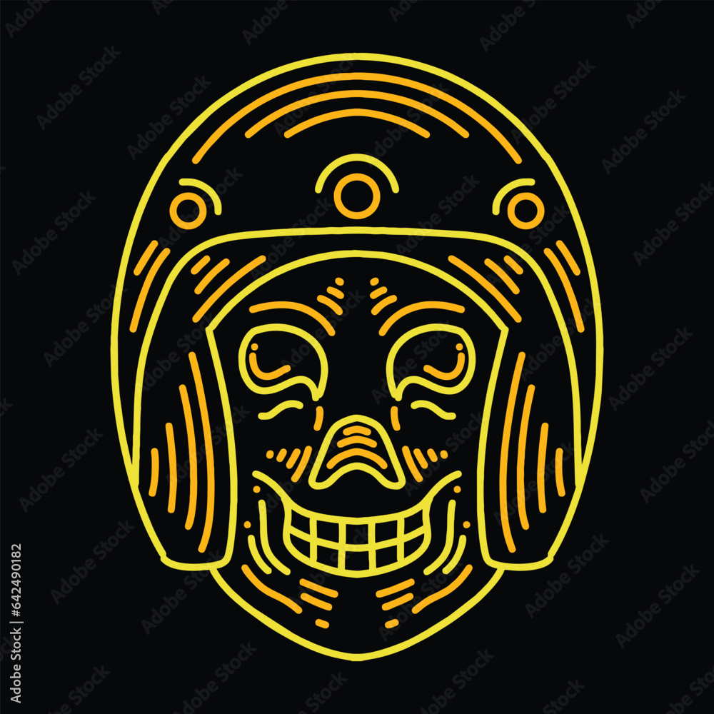Monoline Skull Helmet Motorcycle Vector Graphic Design illustration Emblem Symbol and Icon Monoline Skull Helmet Motorcycle Vector Graphic Design illustration Emblem Symbol and Icon