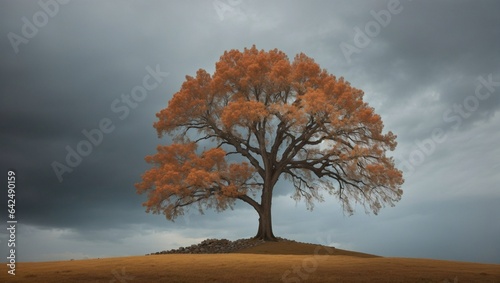 Alone autumn tree