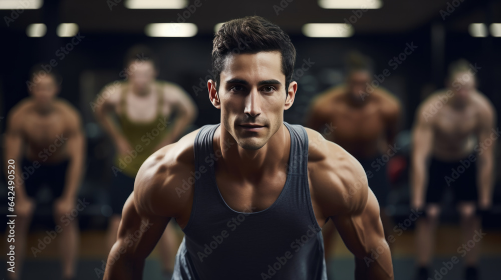 Portrait of athletic man in a gym Portrait of athletic man in a gym