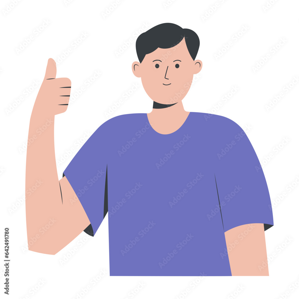man with thumbs up gesture
