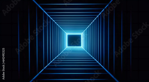 Abstract Square Dark Light Blue Background with Square Shape: Geometric Design