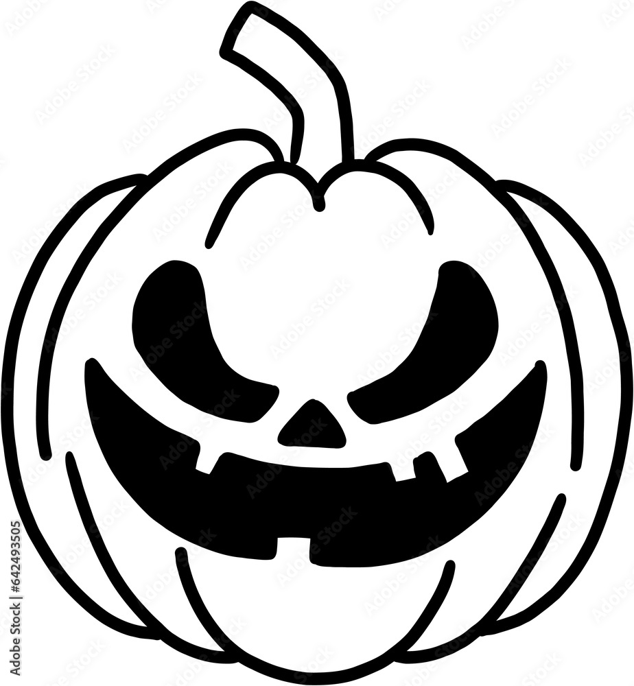 freehand drawing of halloween pumpkin flat design. freehand drawing of halloween pumpkin flat design.