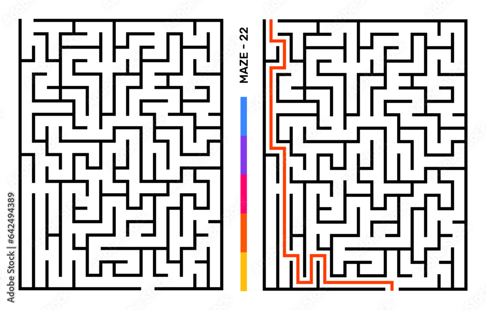 Abstract Maze Puzzle Labyrinth With Entry And Exit. Maze For Activity Book. Problem-Solving Puzzles Games For Workbook. Vector illustration - EPS 10 Abstract Maze Puzzle Labyrinth With Entry And Exit. Maze For Activity Book. Problem-Solving Puzzles Games For Workbook. Vector illustration - EPS 10