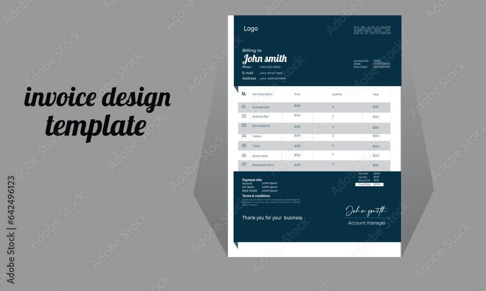 Obraz premium invoice design template ready