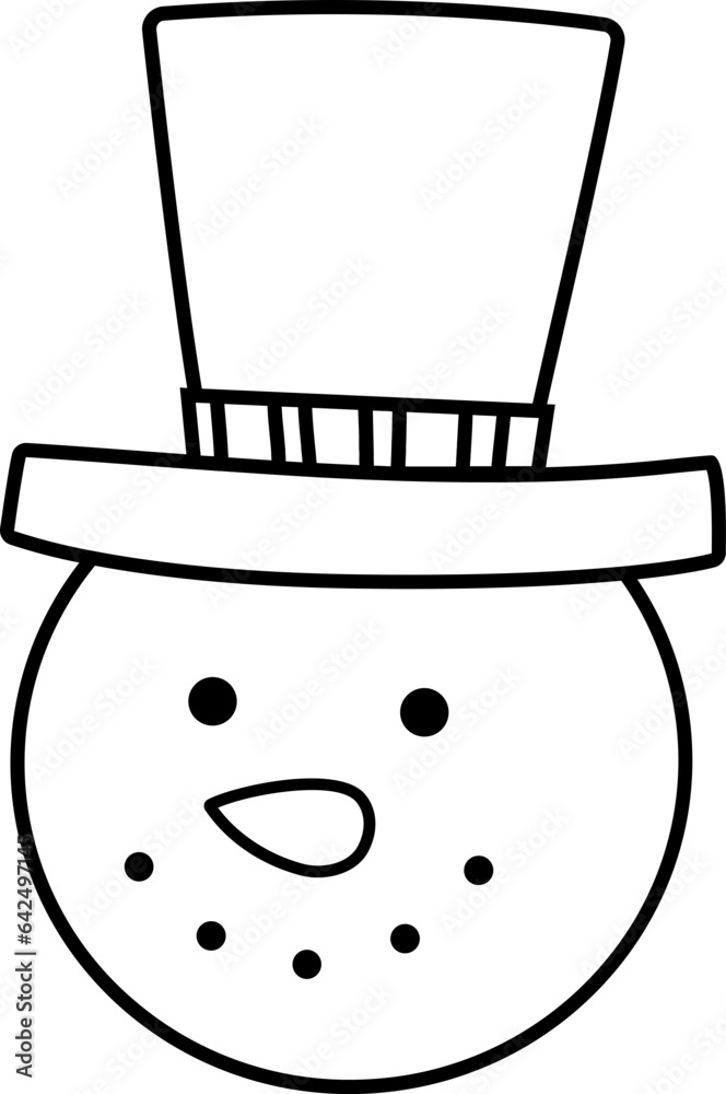 Snowman head line style Snowman head line style