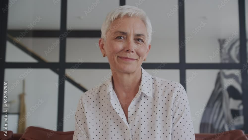 Smiling Senior Woman Portrait Indoors Smiling Senior Woman Portrait Indoors
