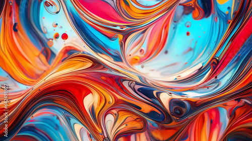 Liquid color mixing together Generative AI