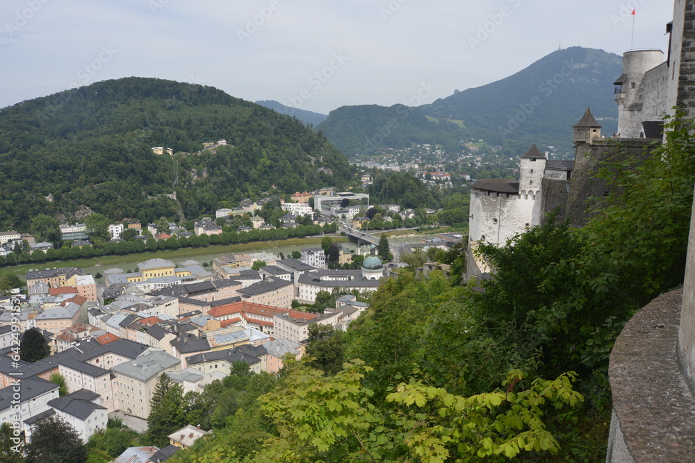 Aerial shot of Salzburg (Austria)