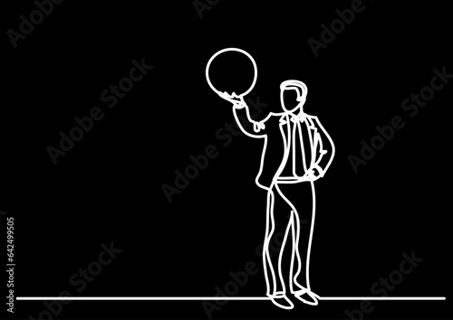 continuous line drawing vector illustration with FULLY EDITABLE STROKE of business concept background for corporate presentation © OneLineStock